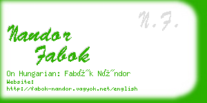 nandor fabok business card